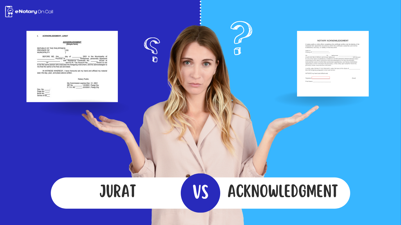 Acknowledgment vs Jurat