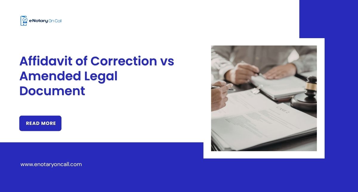 Affidavit of Correction vs Amended Legal Document