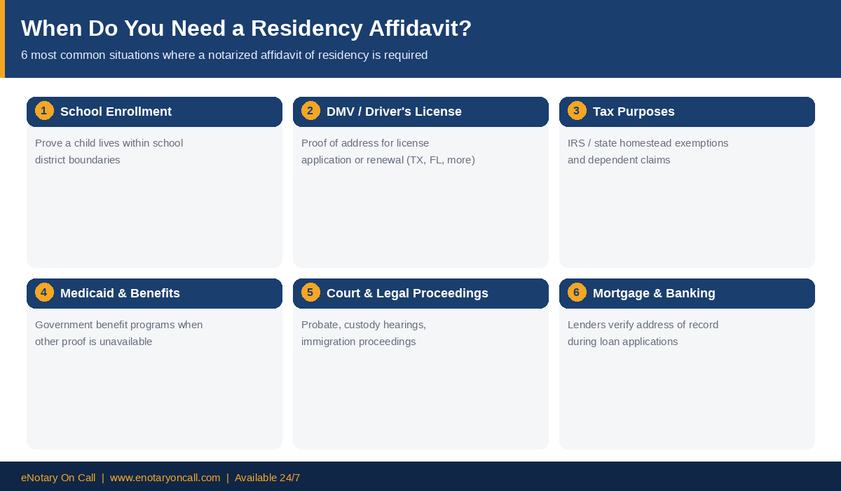 Affidavit of residency form example with labeled fields explained