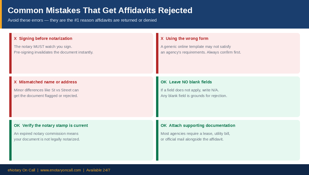 Common mistakes to avoid when filling out a residency affidavit