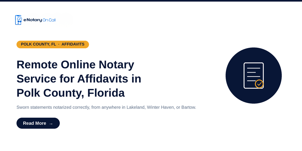 Remote Online Notary Service for Affidavits