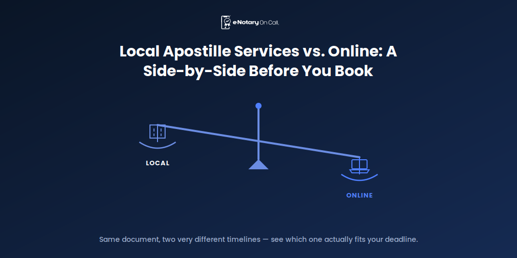 Local Apostille Services vs. Online: A Side-by-Side Before You Book