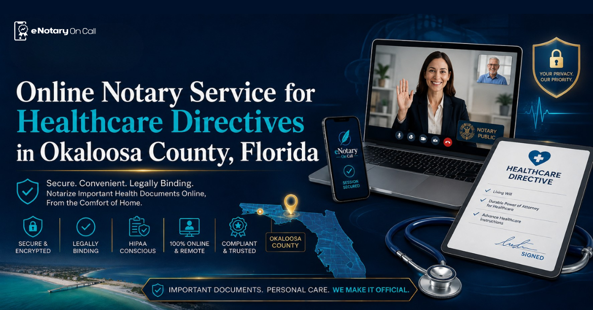 Online Notary Service for Healthcare Directives in Okaloosa County, Florida