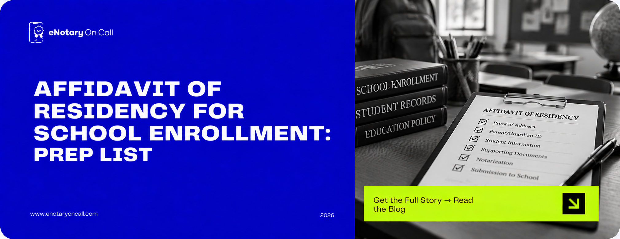 Affidavit of Residency for School Enrollment: Prep List